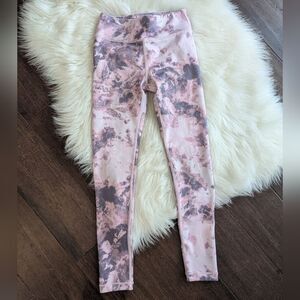 ATHLETA GIRL HIGH RISE CHIT CHAT LEGGINGS Moonstone Purple Tie-Dye S Small 7